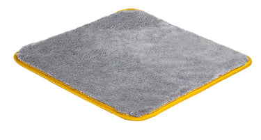 Mikrofaser Super Flausch, Hochflor grau, goldene Randeinfassung, Hochflor, 1 Stück Größe: 38 x 40 x